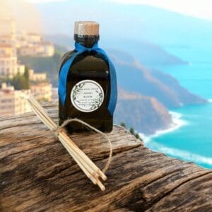 Luxury Amalfi Bloom reed diffuser with seven rattan reeds