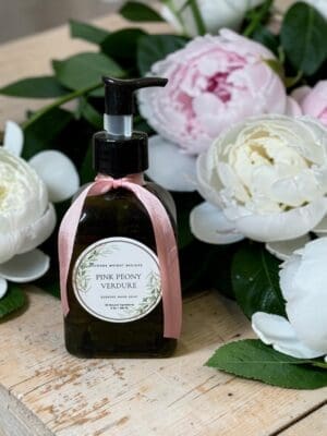 Luxury pink peony scented hand soap by Donna Wright Designs