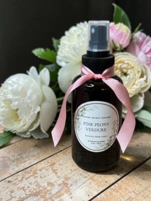 Luxury Pink Peony room spray with all natural ingredients by Donna Wright Designs